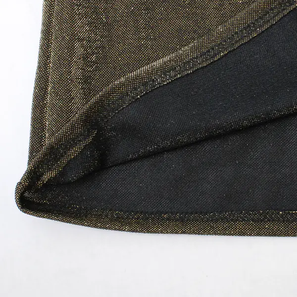 Vintage Nuart Women's 1X Gold & Black Metallic Shimmering Short Sleeve Shirt