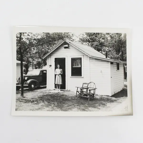 Vintage 1948 Photo Moats Camp No 2 Cabin Vermilion Ohio Doris Morris Honeymoon