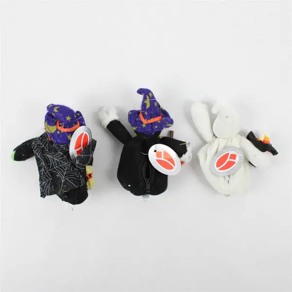 Lot of 3 Delton Product Corp Halloween Collectibles Witch Black Cat Ghost