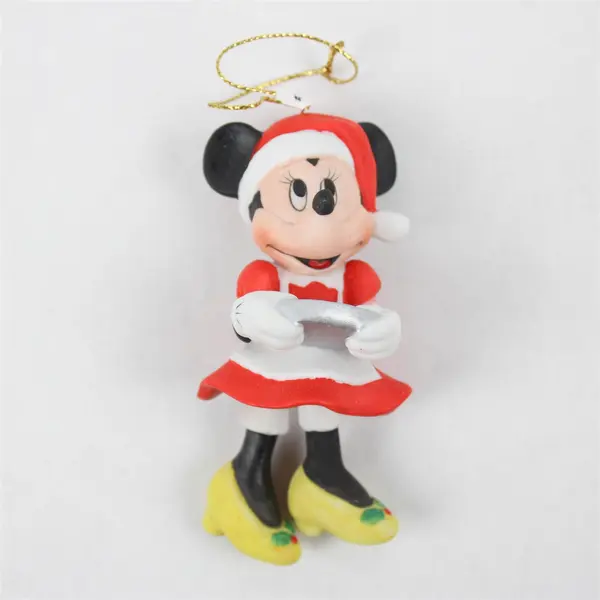Vintage Disney Grolier Minnie Mouse Porcelain Ornament Dangling Legs RARE