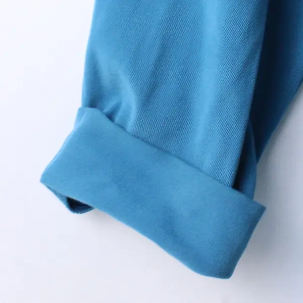 Jane Ashley Women's 1X Teal Button Up V-Neck Long Sleeve Blouse