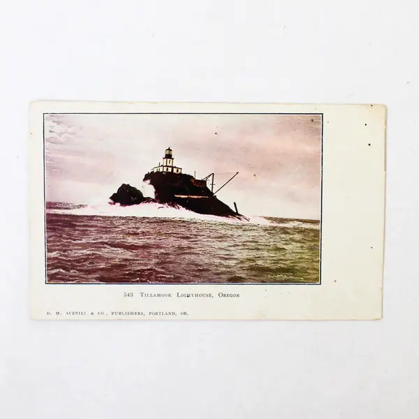 Tillamook Lighthouse Oregon Coast Colorized Litho Postcard DM Averill Circa 1905