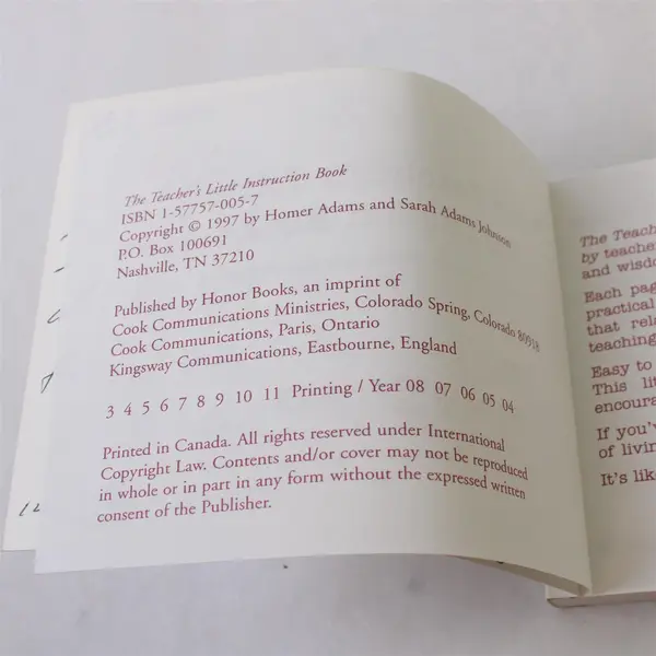 The Teacher's Little Instruction Book Homer Adams Sarah Adams Johnson 1997 PB