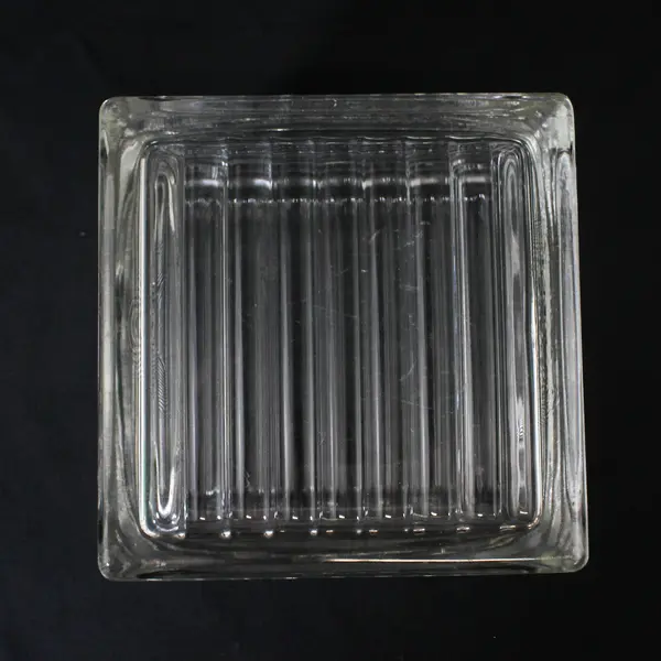 Unbranded Clear Glass Striped Glass Block Home Decoration 6" x 6" x 4"