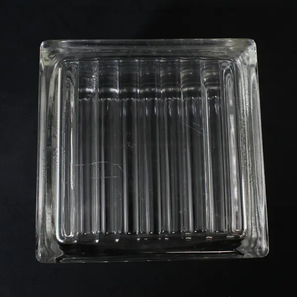 Unbranded Clear Glass Striped Glass Block Home Decoration 6" x 6" x 4"