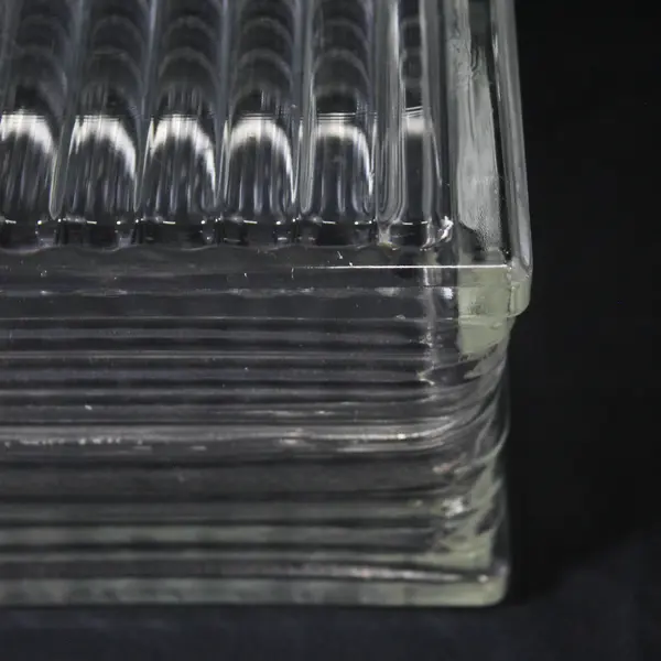 Unbranded Clear Glass Striped Glass Block Home Decoration 6" x 6" x 4"