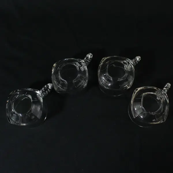 Lot Of 4 Hazel Atlas Orchard Matching Clear Glass Punch Cups 2.75" Tall