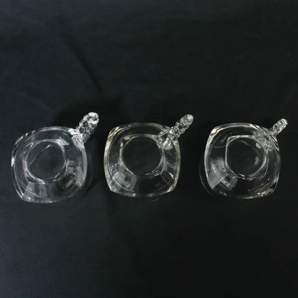 Lot Of 3 Hazel Atlas Orchard Matching Clear Glass Punch Cups 2.75" Tall