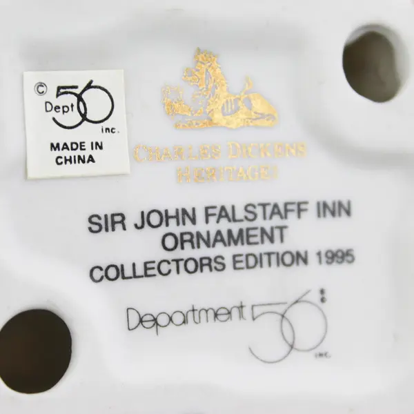 Department 56 Inc Charles Dickens Heritage Sir John Falstaff Inn Ornament 1995