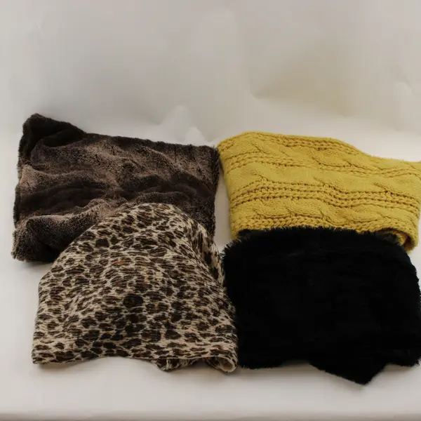 Mixed Lot of 4 Loop Scarves Knit and Fuzzy