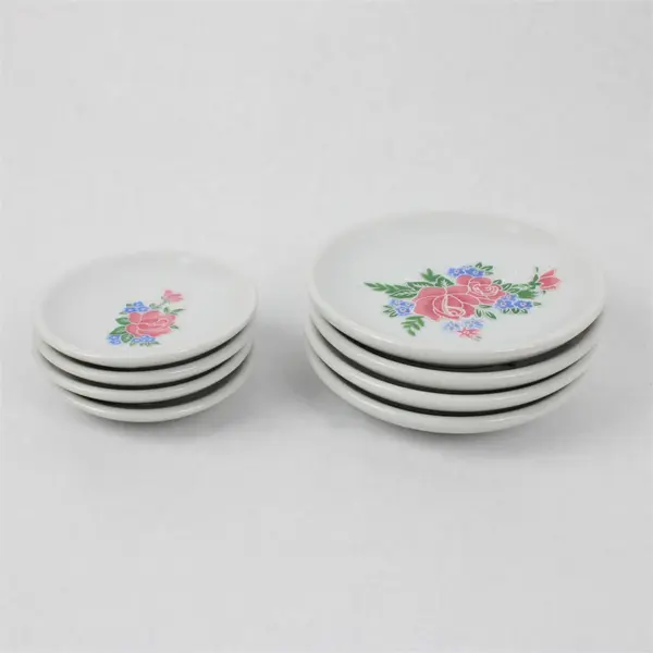 Vintage Porcelain Floral Play Tea Set Collectible Toy Tea Set