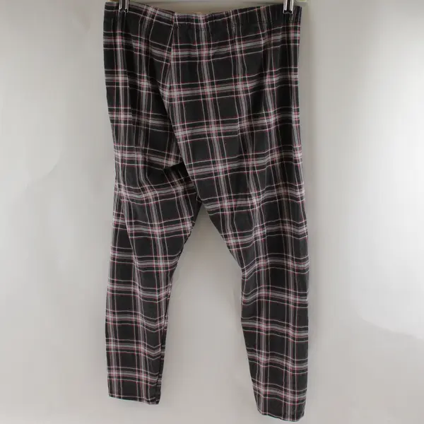No Boundaries Gray and Pink Plaid Leggings Juniors Size Large 11-13