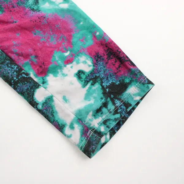 Gold Medal International Pink and Green Splotch Leggings Women's Large