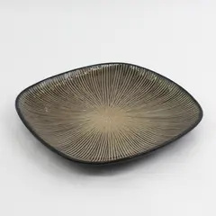 Target Brown Lotus Leaf Patterned Square Ceramic Plates 8.5"