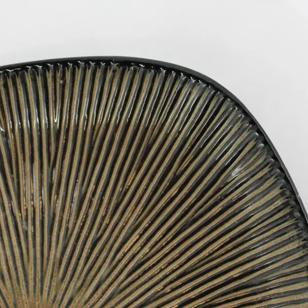 Target Brown Lotus Leaf Patterned Square Ceramic Plates 8.5"