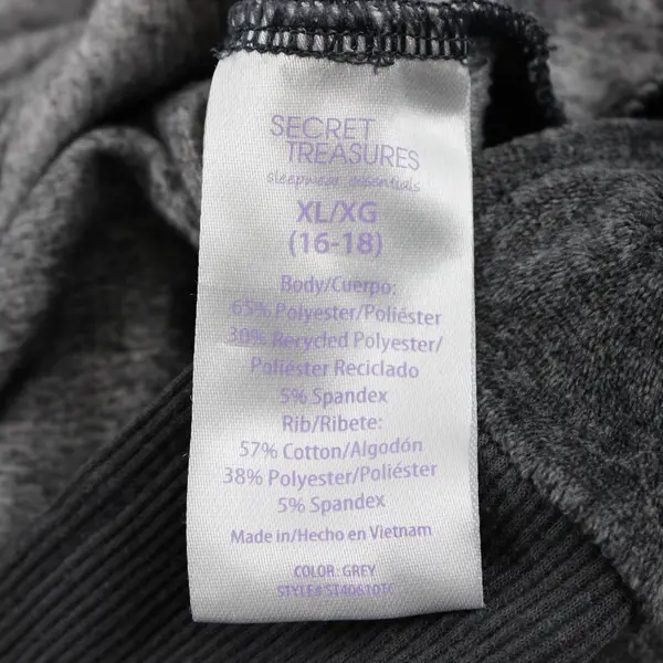 Secret Treasures Gray Fuzzy Long-Sleeved Pajama Top Women's XL 16-18