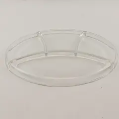 Clear Glass 4-Compartment Divided Serving Tray 12x8.5in
