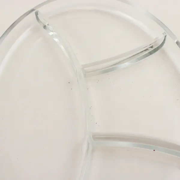Clear Glass 4-Compartment Divided Serving Tray 12x8.5in