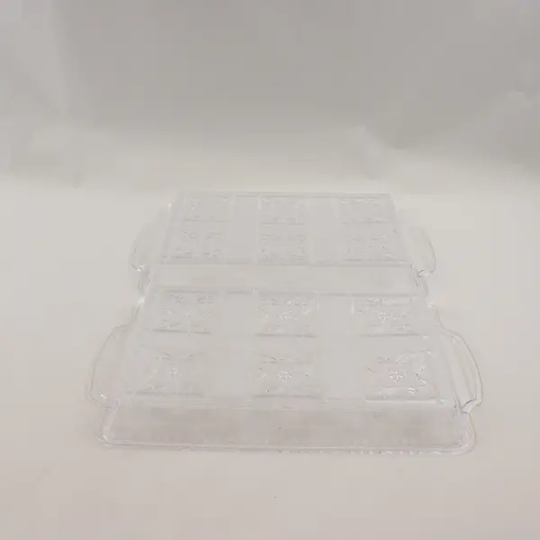 Lot of 2 Vintage Clear Plastic Starburst Trays Serving Display