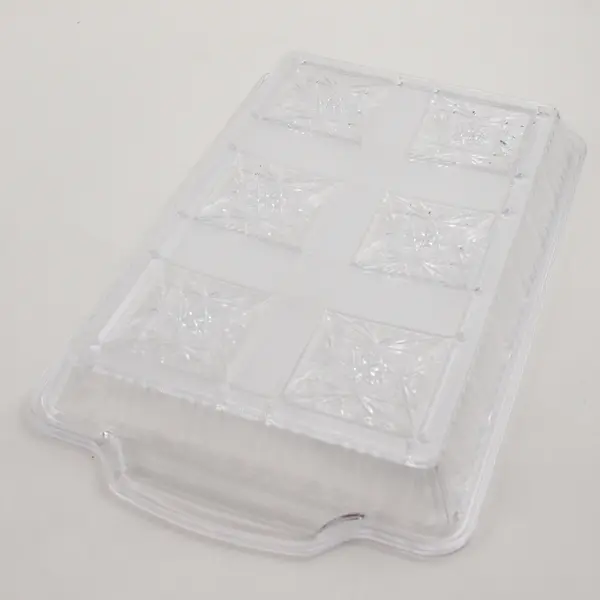 Lot of 2 Vintage Clear Plastic Starburst Trays Serving Display