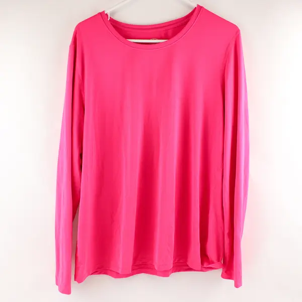 Athletic Works Hot Pink Long-Sleeved Activewear Top Women's XL 16-18