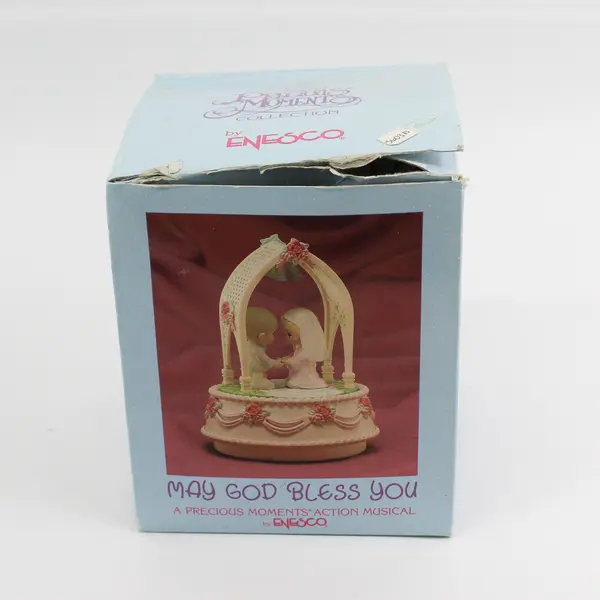 1986 Precious Moments MAY GOD BLESS YOU Revolving Musical Figurine