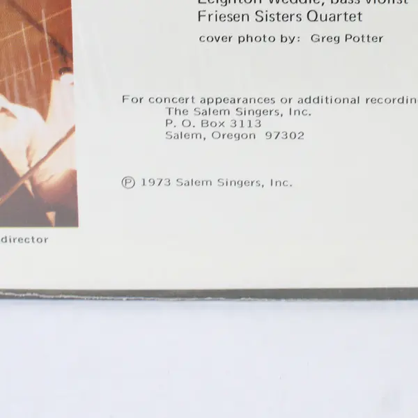 The Salem Singers Let's Sing 12" Vinyl Record