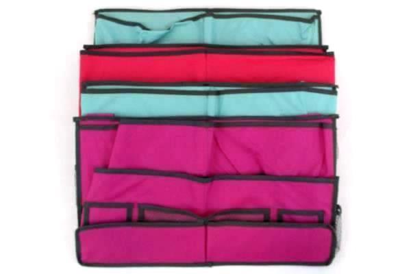 Lot of 4 Behind Car Seat Hanging Closet Multi Pocket Storage Organizer Pink Teal