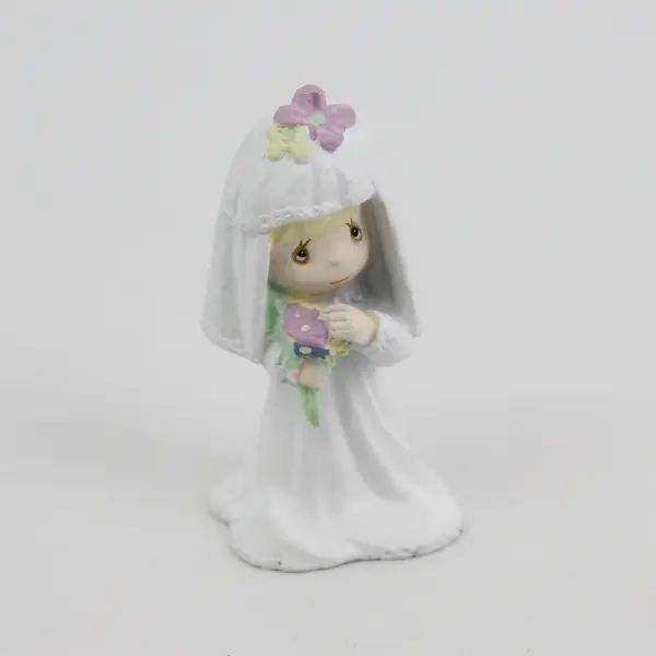 1989 Precious Moments Mini Pewter Bride And Groom Figurines Open Box