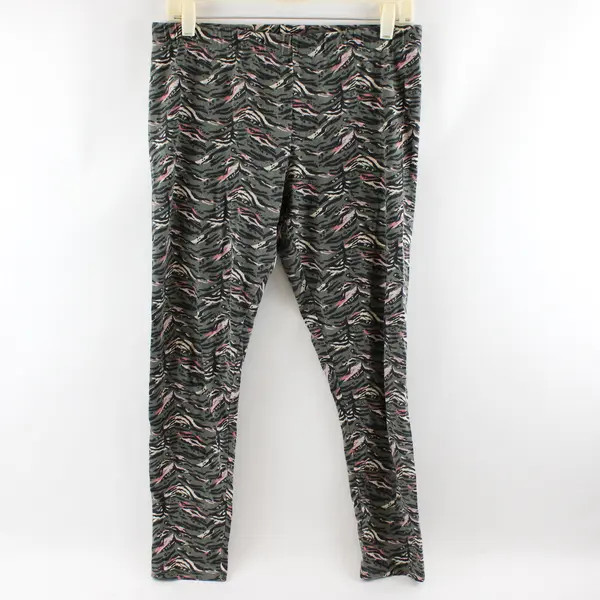 No Boundaries Green and Pink Animal Print Ankle Leggings Juniors Large 11-13