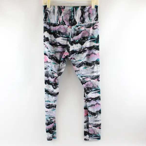 No Boundaries Pink and Green Forest Print Leggings Juniors Large 11-13
