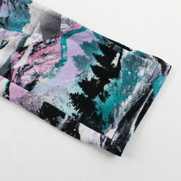 No Boundaries Pink and Green Forest Print Leggings Juniors Large 11-13