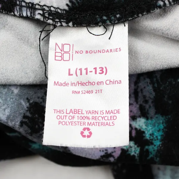 No Boundaries Pink and Green Forest Print Leggings Juniors Large 11-13