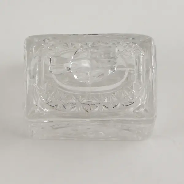 Hofbauer The Byrdes Collection Clear Glass Crystal Trinket Box 3" x 1.75" x 2.5"
