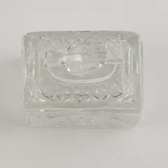 Hofbauer The Byrdes Collection Clear Glass Crystal Trinket Box 3" x 1.75" x 2.5"