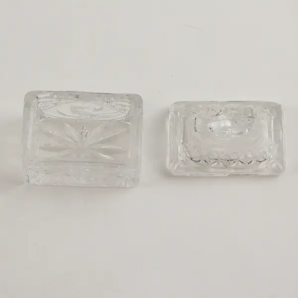 Hofbauer The Byrdes Collection Clear Glass Crystal Trinket Box 3" x 1.75" x 2.5"
