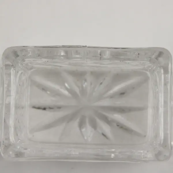 Hofbauer The Byrdes Collection Clear Glass Crystal Trinket Box 3" x 1.75" x 2.5"