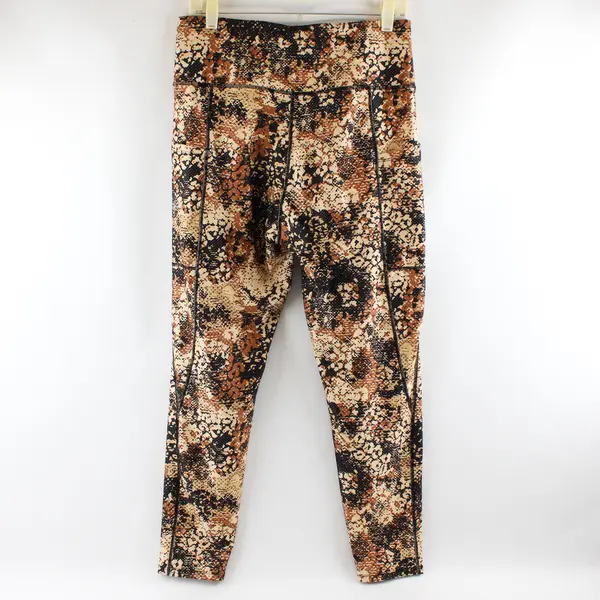 Nine West Active Black Brown and Beige Leggings Women's Large