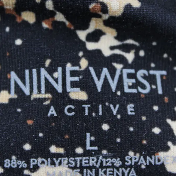 Nine West Active Black Brown and Beige Leggings Women's Large