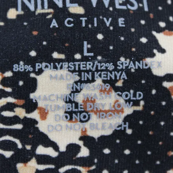 Nine West Active Black Brown and Beige Leggings Women's Large