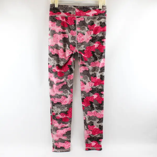 Live Breathe Fight Gray and Pink Camo Print Activewear Leggings Women's Medium
