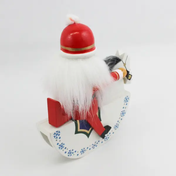 Kurt S Adler Santa’s World Santa Nutcracker Riding A Rocking Horse Red Hat