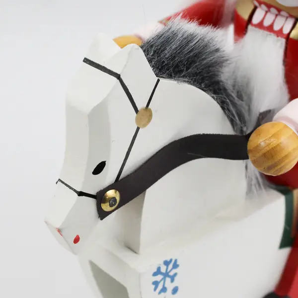 Kurt S Adler Santa’s World Santa Nutcracker Riding A Rocking Horse Red Hat