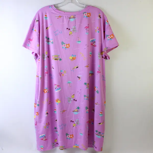 Joyspun Beach-Themed Short-Sleeved Sleepshirt Women's L-XL