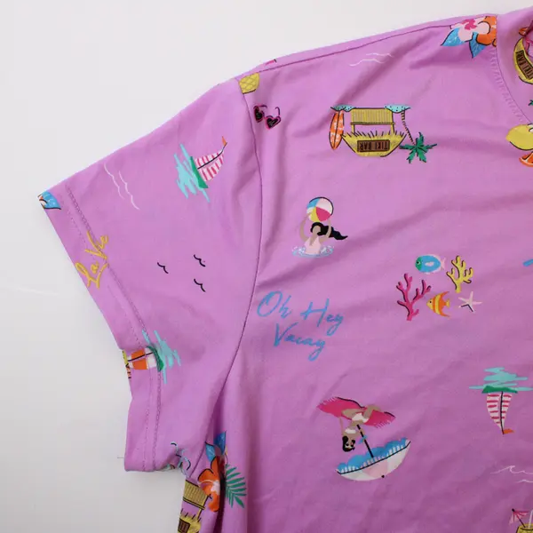 Joyspun Beach-Themed Short-Sleeved Sleepshirt Women's L-XL