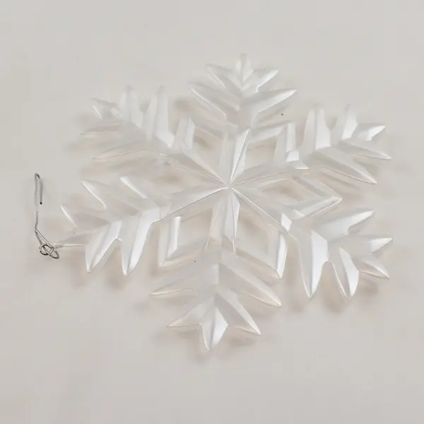 Lot of 4 Frosted White Snowflake Ornaments Holiday Tree Decor
