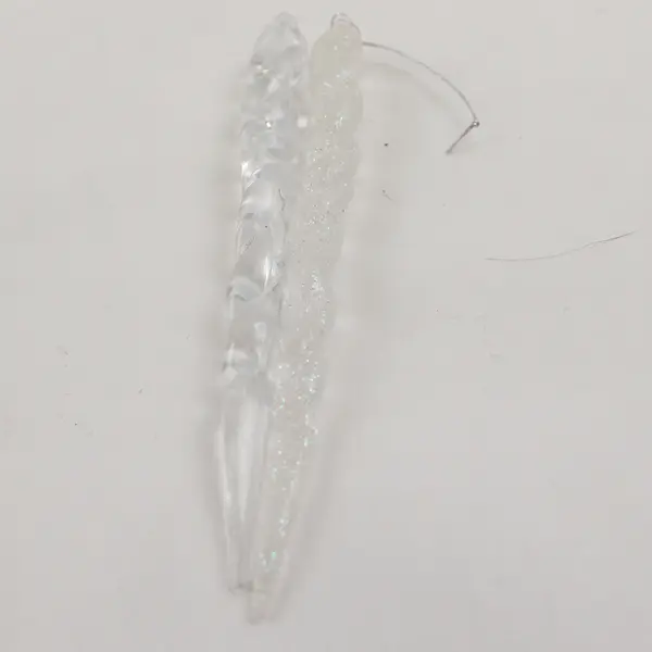 Lot of 35 Small Frosted & Clear Icicle Ornaments - Holiday Decor