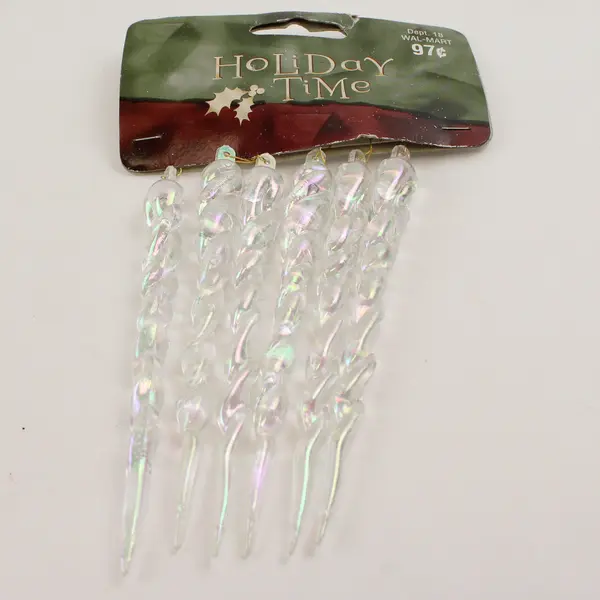 Lot of 35 Small Frosted & Clear Icicle Ornaments - Holiday Decor