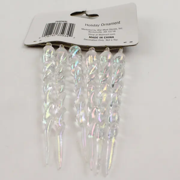 Lot of 35 Small Frosted & Clear Icicle Ornaments - Holiday Decor