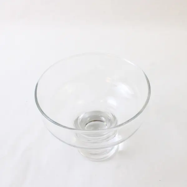 Lot Of 4 Unbranded Unmarked Matching Clear Glass Candle Holding Cups 3.5" Tall